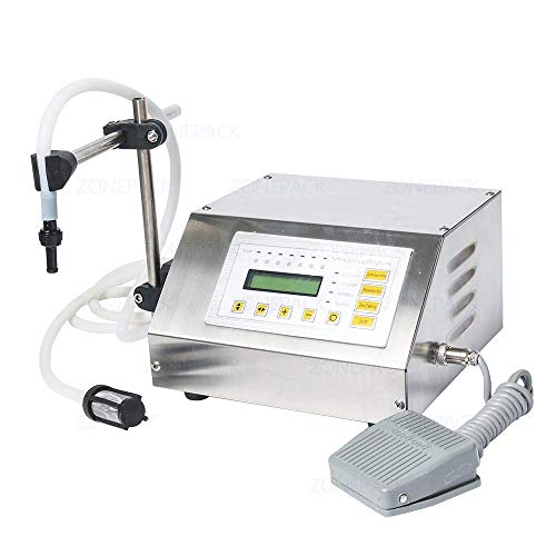 ZONEPACK Liquid Filling Machine Pump Numerical Filler Digital Control Drink Water 5ml to 3500ml GFK160 (Machine With One Extra Tube)