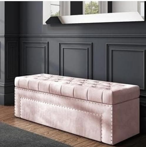 Image of Sofa Couch Poufffe Storage 50 inch Inches Ottoman Tufted seat with Storage Bench Multipurpose Seater for Living Room Guest Room Office