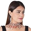 Jwellmart Oxidized Oxidised Silver Enamel Meenakari Garba Wedding Choker Necklace Earrings Combo Set Bollywood Party Traditional Fashion Indian Jewelry Jewellery Set for Women, Stone, not known #1