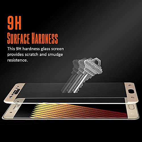 Image of Screen Protector for Samsung Galaxy Note 7 (Gold) Tempered Glass Edge-to-Edge 6D Screen Guard With Installation Kit