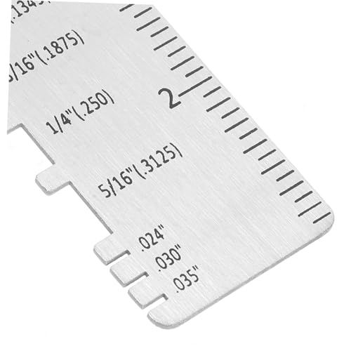 2 piezas de calibre de espesor de acero inoxidable para medición de alambre redondo, inspección precisa de láminas metálicas y accesorios para soldadura miniatura 3