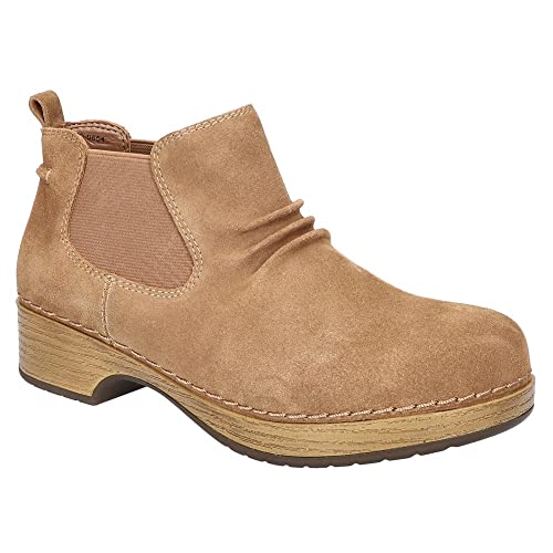 Image of Easy Works by Easy Street Womens Surething Pull On Boots Ankle Low Heel 1-2 inch - Brown - Size 9 M