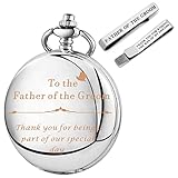 Are You Searching A Memorable watch For Your Groom? Engraved"Groom today, Husband tomorrow" Wedding Pocket Watch Will Be Appreciated As A Nice watch On Your Big Day. Quartz Movement. Full Hunter Pocket Watch Flip Case-Double Sided Polishing In Smooth...