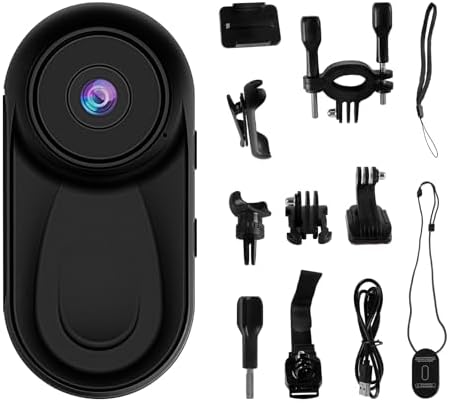 Mini kamera 1080P HD Przenośna kamera do vloggingu z szerokokątnym obiektywem 130°/F2.0, przenośna kamerka z dźwiękiem do vlogowania, podróży i sportu