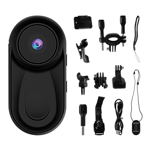 cimsfcor Mini cámara de acción para el pulgar 1080P HD, cámara corporal portátil para vlogging con gran angular de 130°/F2.0, cámara de video portátil con audio para vlogging, viajes, deportes