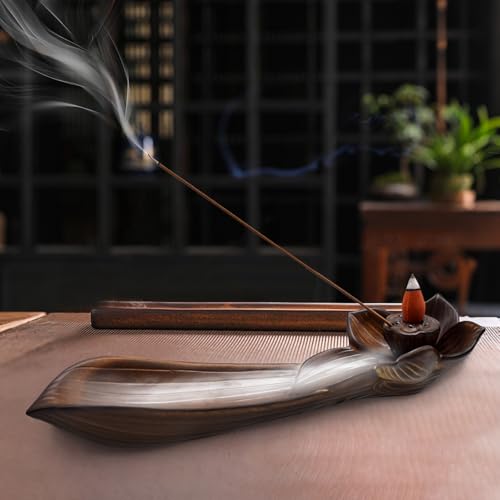 Cyiecw Keramik Lotus Räucherstäbchenhalter, Weihrauchbrenner...