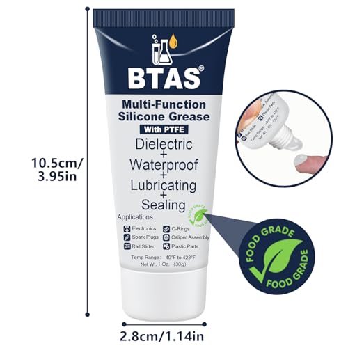 BTAS Dielektrisches Silikonfett für Elektrische Steckverbindungen – Geeignet für Automobil, Zündkerzen & Batterieklemmen – 29,6 ml (1 oz)