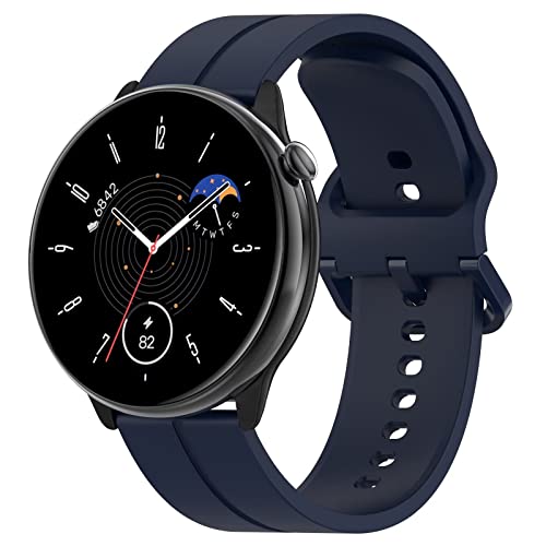 FTRONGRT 20mm Correa para Misfit Vapor, Flexible Silicona Reloj de Recambio Ajustable Brazalete Smart Watch Correa.-Azul Marino