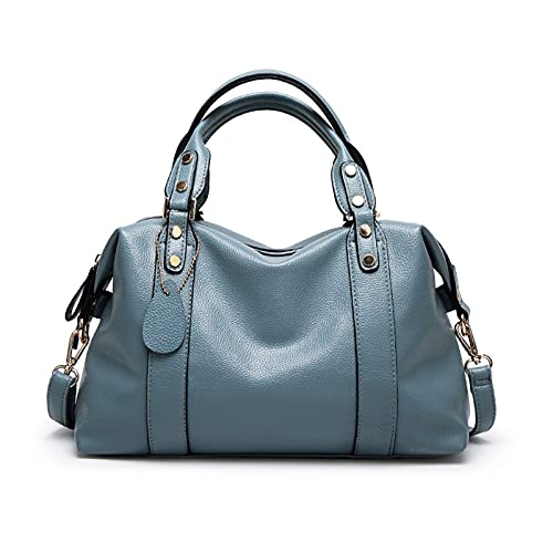 Sac à main d'épaule femme en cuir PU imperméable bleu Boston pour le quotidien