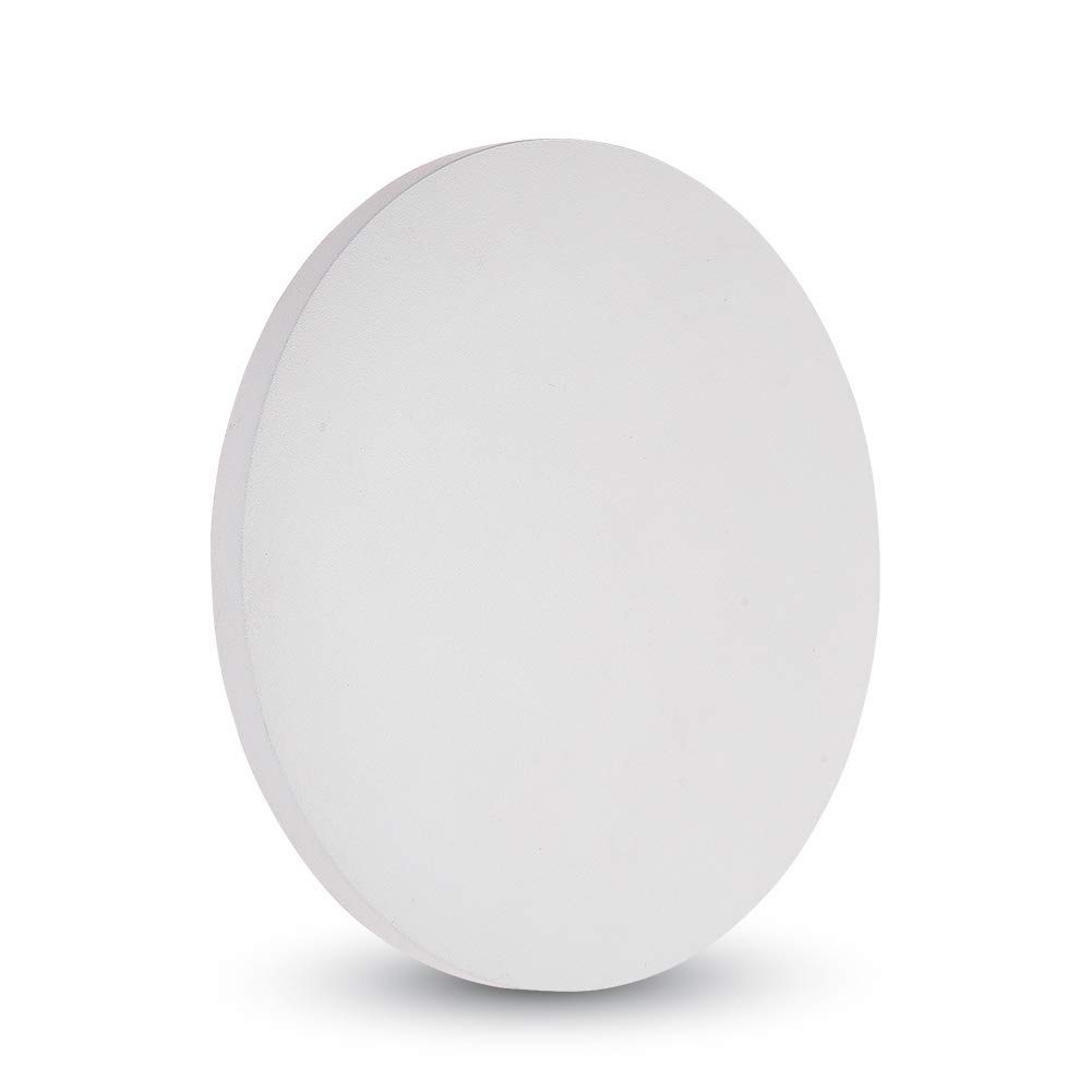 V-TAC 6W Dekorative LED runde Wandleuchte Backlit Wasserfest, Weiß Druckguss-Aluminium Gehäuse IP65 – Sensorkompatibel moderne Leuchte für Wohnzimmer, Schlafzimmer, Außenbereiche 4000K Tageslichtweiß