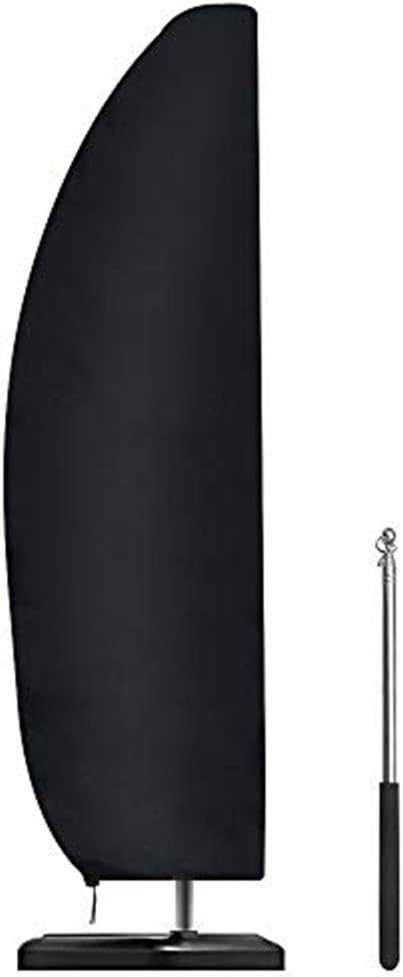 Estefanlo Parasol Cover Waterproof with Rod, Cantilever Parasol Cover Heavy Duty Large Garden Umbrella Cover Anti-UV Banana Parasol Cover for Parasol 280 x 81/30/45 cm