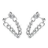 WATIIFUFU Pendientes de Cadena para Mujer, 1 Par, Aleación Metálica Ligera, Diseño Creativo y Minimalista, Accesorio para Perforación de Oído, Joyería de Moda para Uso Diario