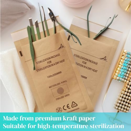 Sterilisationsbeutel,100pcs Autoklaven-Sterilisationsbeutel,Selbstklebende Sterilisationsbeutel,Maniküre-Sterilisationsbeutel,Sterilisation Tasche,Einweg-Sterilisation Tasche