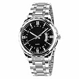 AKTOUR Mi Band 5 Orologio Fitness Cinturino in acciaio Orologio da uomo impermeabile con quadrante in acciaio di lusso Mi Band 4 Orologio Fitness (Black, One Size)