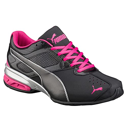 PUMA Women's Tazon 6 Sneakers, Puma Black/Puma Silver/Beetroot Purple, 10.5 M