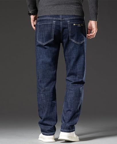 Kolongvangie Men's Jeans Pants Washed Straight Fit Work Casual Daily Jeans with Pockets Sizes 28-463