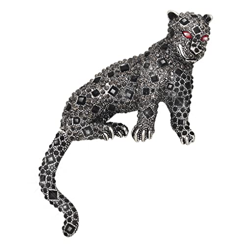 Broche léopard vintage pour hommes femmes cristaux colorés épingle à revers animal