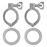 BIUDECO 2 ensembles Colliers Serrage Inox avec Joint Silicone Pince Simple pour Raccordeme...