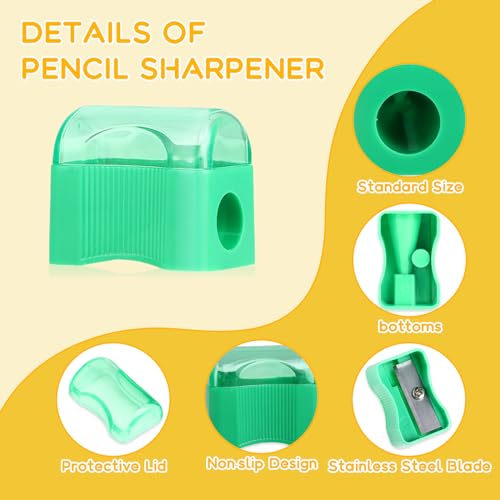 Adorox Assorted (144 Sharpeners)) Bulk Miniature Plastic Pencil Sharpener Colors Assortment School Classroom thumb #2
