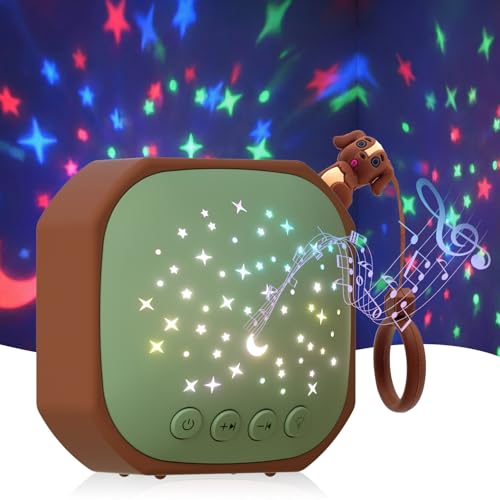 White Noise Sound Machine Baby with Star Projector | Portable Sleep Aid Lullaby Music for Baby Sleeping | Soothing Sound Machine for Nursery Car Travel Bedroom Crib Kids Gifts (Puppy)