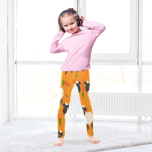 Bolaz Toddler Girls Leggings Printed Yoga Pants Leggings Sheep Eating Carrots for Kids4
