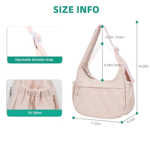 Image of JANKS Small Puffer Crescent Shoulder Bag for Women, Nylon Quilted Puffy Crossbody Purse, Cute Hobo Shoulder Handbags