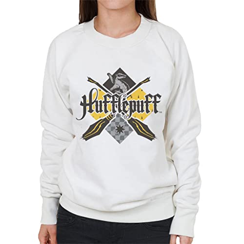 Image of All+Every Harry Potter Hufflepuff Quidditch Crest Women's Sweatshirt White