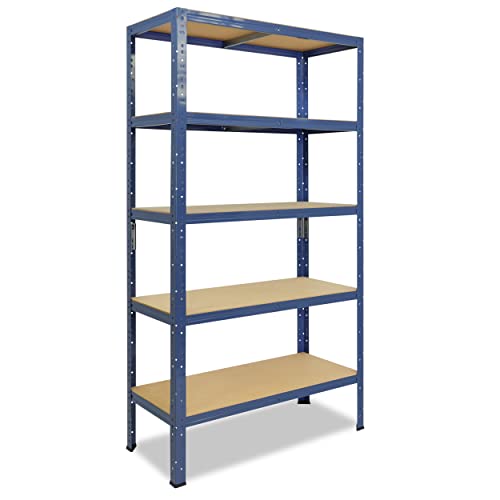 shelfplaza Home 200x120x60 cm Schwerlastregal in blau mit 5 Böden und 175 kg Traglast pro Boden