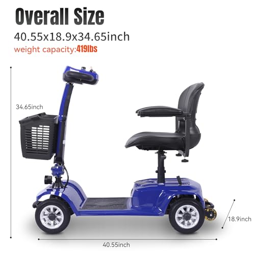 4 Wheel Mobility Scooter for Seniors & Adults,22 Miles