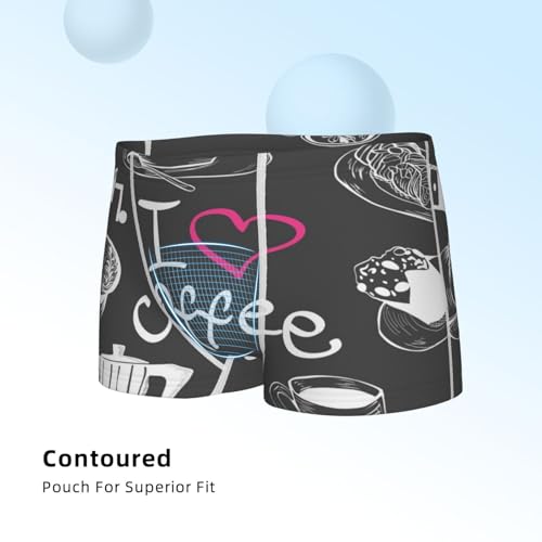 Boys' Cotton Boxer Brief Soft Underwear-I Love Coffee4