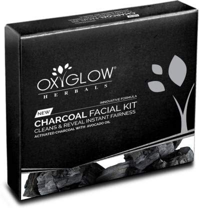 Oxyglow Herbal New Charcoal Facial Kit Cleans & Revel Instant Fairness Kit 63g