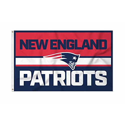 Rico Industries NFL Football New England Patriots Bold 3 x 5 Banner Flag Single Sided - Indoor or Outdoor - Home Dcor