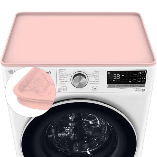 GHWMYD Schutzmatte für Waschmaschinen- oder Trockner, waschbar, rutschfest, Waschküche, Küche, Heimzubehör, 68,6 x 68,6 cm, Rosa