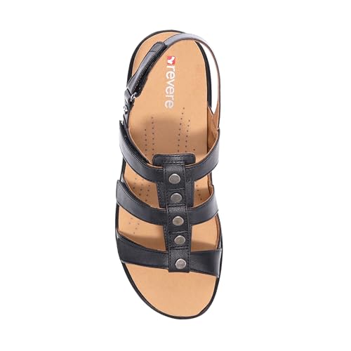 Image of Revere Toledo Women's Sandals - Gladiator Inspired Premium Leather Walking Sandals - Stylish and Trendy - Orthotic-Friendly with Arch Support and Adjustable Fit