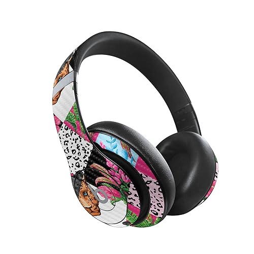 Image of MightySkins Carbon Fiber Skin Compatible with Beats Studio Pro - Cat Tile | Protective, Durable Textured Carbon Fiber Finish | Easy to Apply, Remove, and Change Styles