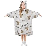 Photo Gallery mnsruu coperta indossabile per bambini con cappuccio carina koala orso stampa animale grigio coperta oversize con tasche per ragazze ragazzi, morbida e calda felpa coperta, #01, l Photo Gallery mnsruu coperta indossabile per bambini con cappuccio carina koala orso stampa animale grigio coperta oversize con tasche per ragazze ragazzi, morbida e calda felpa coperta, #01, l