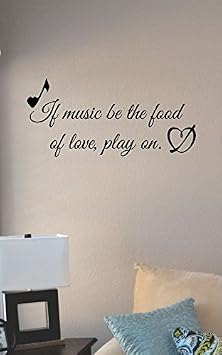 JS Artworks If Music be The Food of Love Play on Vinyl Wall Art Decal Sticker