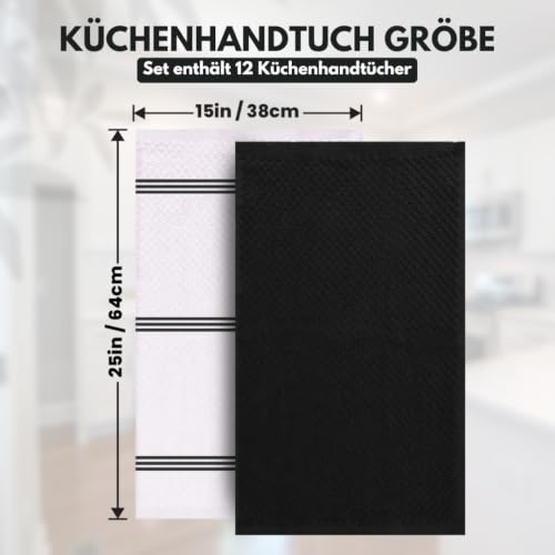 Infinitee Xclusives Geschirrtücher 12er Set, 38x64cm Küchentücher – Ansicht 2