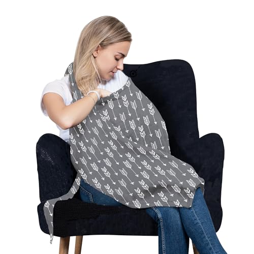Image of San Francisco Baby Nursing Cover – Breathable Breastfeeding Cover for Nursing, 360° Nursing Cover Up for Breastfeeding, Privacy Nursing Covers, Nursing Blanket for Breastfeeding – Luxury Gray