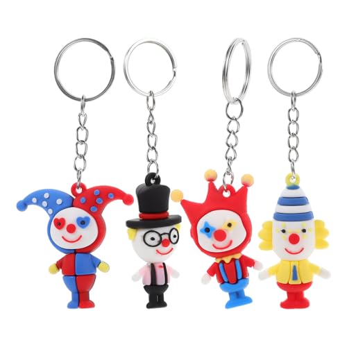 HOLIDYOYO 4pièces Porte-clés Mignon Forme De Clown De Accessoires Décoratifs pour Et Clés pour Fêtes Et Amusants