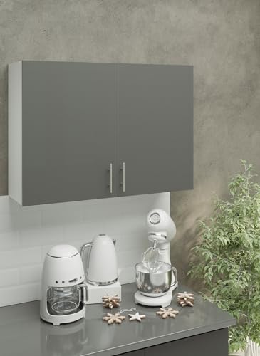JD Greta Kitchen Wall Cabinet – 1000mm – Wall Mounted Upper Kitchen Unit Grey
