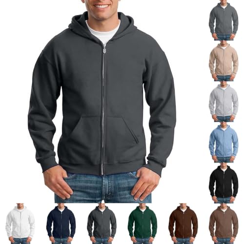 Zip Hoodies For Men Fleece Hooded Sweatshirts Casual Jacket With Pockets - image 1