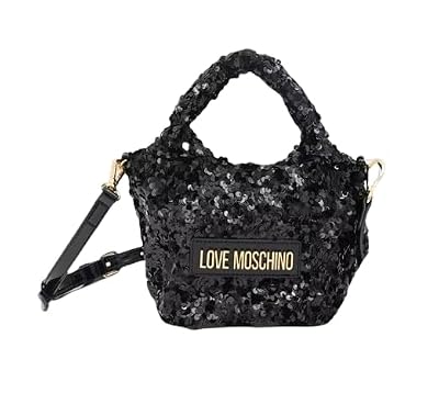 Love Moschino BORSA PAILETTES+TPU NERO