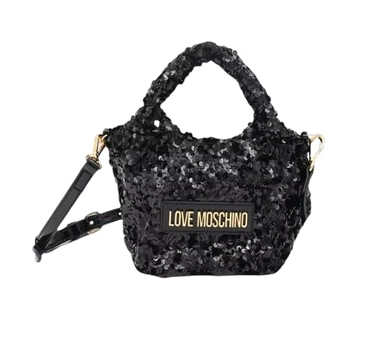 Love Moschino BORSA PAILETTES+TPU NERO