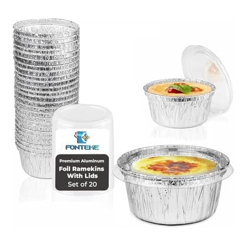 Fonteme 4 oz Aluminum Foil Ramekins Cover