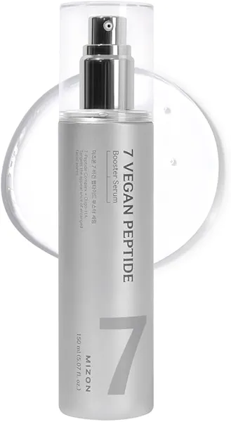 MIZON 7 Vegan Peptide Booster Serum Korean Anti-Aging Face Serum with Niacinamide & Hyaluronic Acid Hydrating Firming & Smoothing Skincare for Fine Lines & Skin Repair – 5.07 fl oz