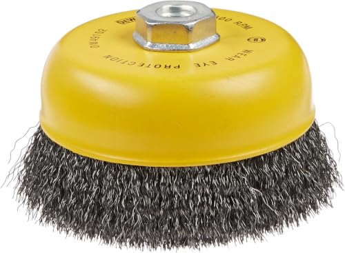 Image of DEWALT Wire Cup Brush, Crimped, Carbon Steel, 6-Inch x 5 /8-Inch, 11 HP, .014-in. (DW49102) (Pack of 5)