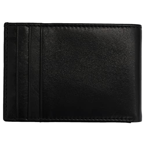 Smith & Wesson Bifold Front Pocket Wallet Black & Brown color, Men’s Gift, 100% Leather Handmade Wallet (Black)2