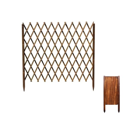 SLHZM ガーデンフェンス 犬 サークル 松木製 高温炭化処理 伸縮可能 環保水性塗装 二重防腐加工 簡単設置 ガーデン用品 ラティス 優美なデザイン 厚めの素材 安定構造 手作業研磨 耐腐食性 防湿 耐日光 防虫 長寿命 柵 庭 さく 室内外 多用途