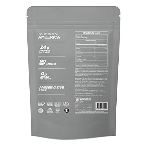 Image of Bigmuscles Nutrition Combo: Crude Whey - 1 kg, 24g protein and Real Mass Gainer - 1 kg (Chocolate)